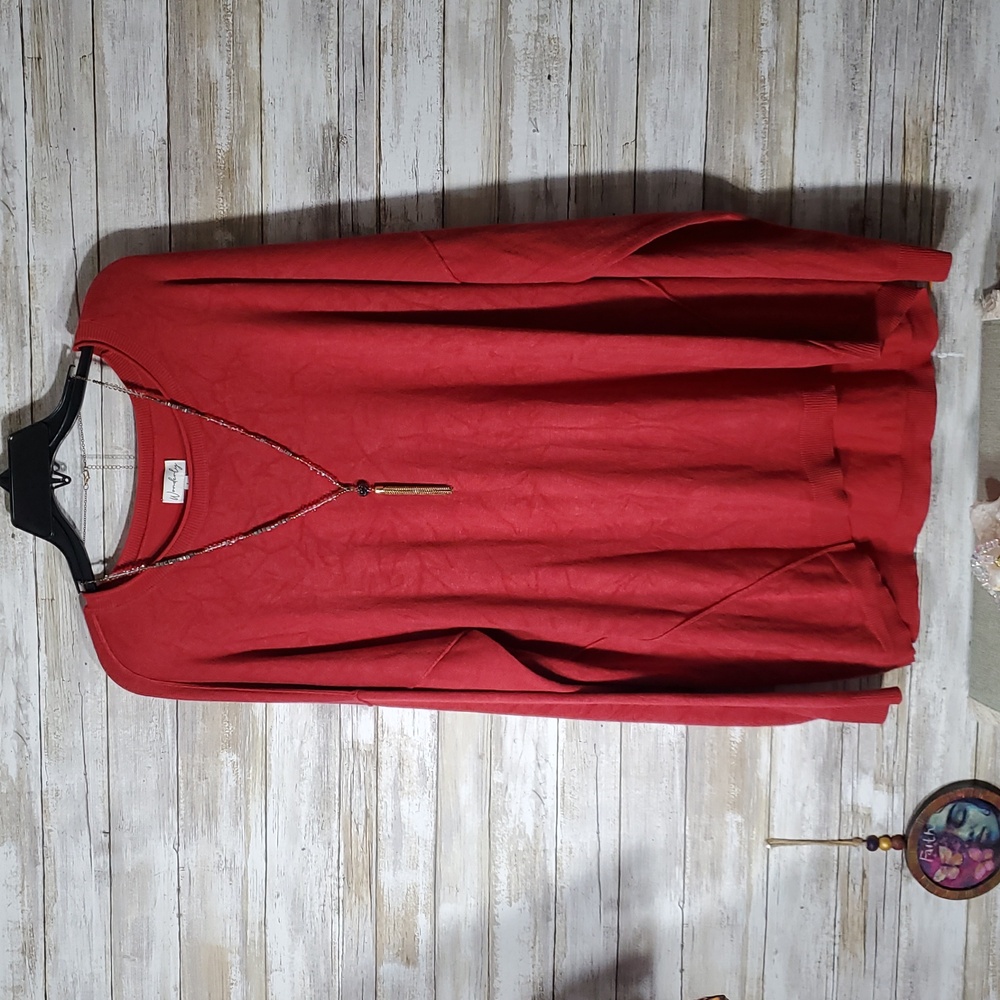 Wonderly Red Sweater sz.L  ♥️ EUC